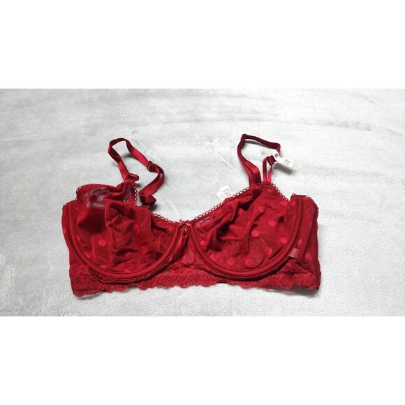 Victoria's Secret 36D Red Lacquer Sexy Tee Sheer Heritage Unlined Demi Bra NWT - Picture 1 of 6
